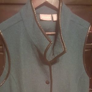 Chicos Flannel colorblock vest